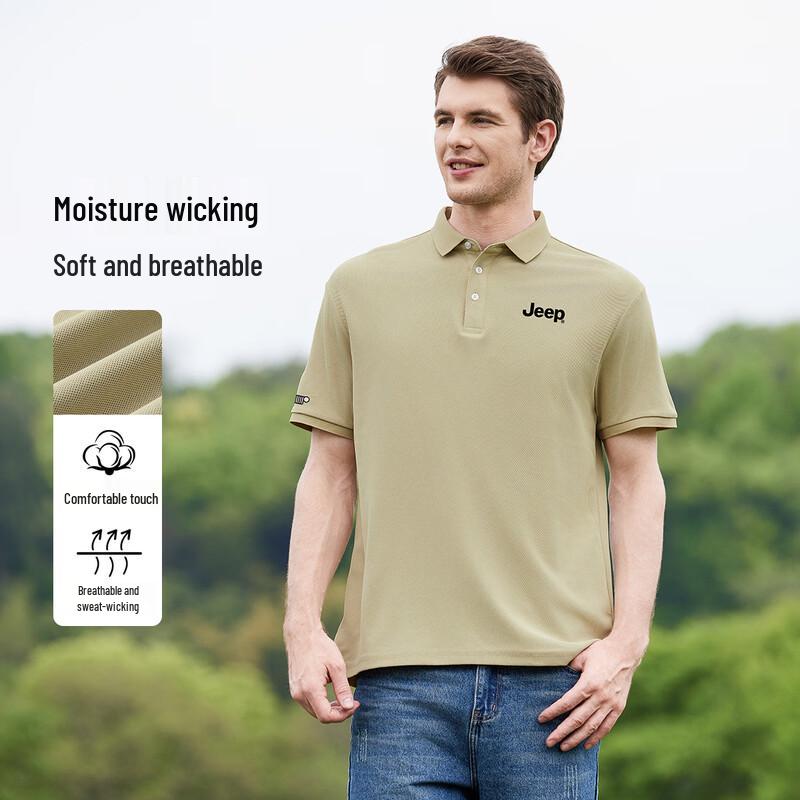 JEEP Men s P842MKT838 Short Sleeve Business Casual Polo Shirt 3XL