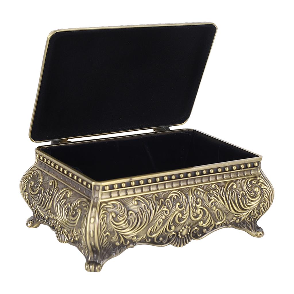 Metall Schmuckschatulle Rechteckige Aufbewahrungsbox für Schmuckstücke Vintage Schmuckschatulle für Frauen Mädchen Geburtstag Weihnachten