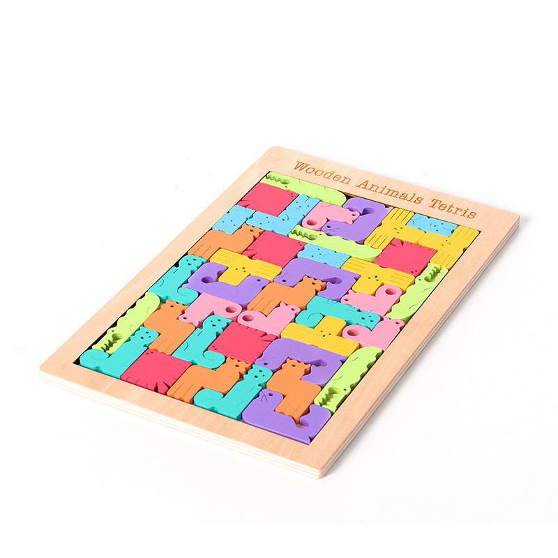 Wooden Animal Puzzle Block Educational Toy For Kids Learning And Development