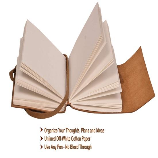 Leather Diary, Handmade Leather Bound Notepad for Men and Women Gift for Any One