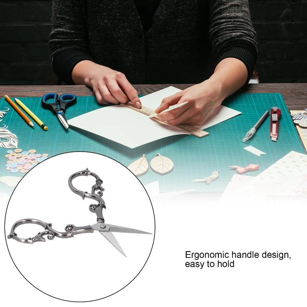 Retro Scissors Stainless Steel Gourd Shape DIY Vintage Small Embroidery Cutting ToolsGray Silver