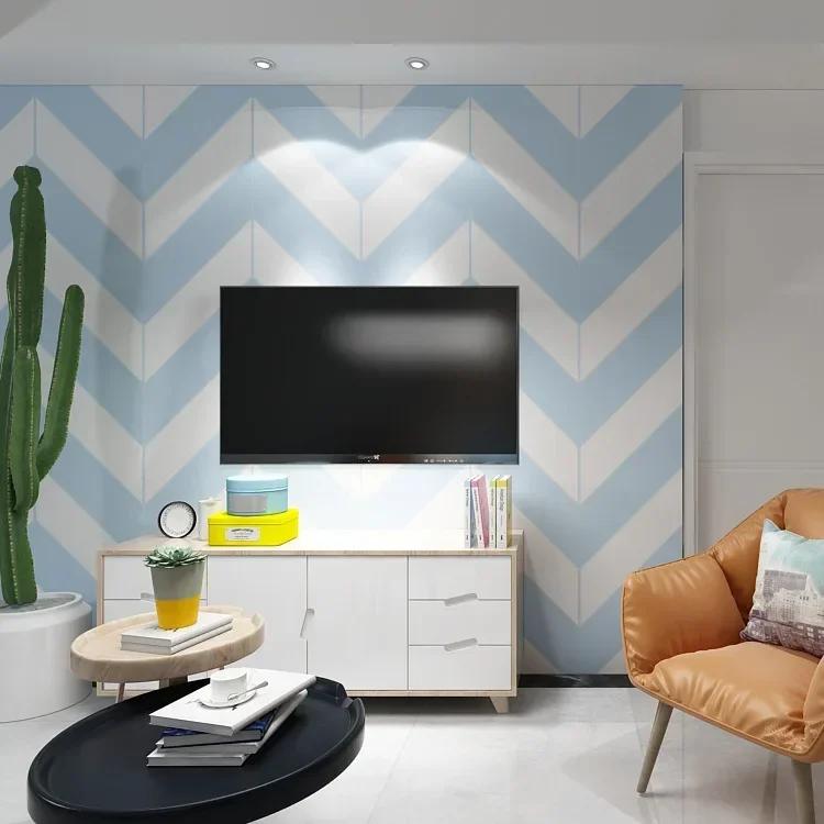 

9.5M Современные Минималистичные Обои для Фона ТВ из Бархата Оленьей Кожи для Гостиной, Обои для Украшения Комнаты в Скандинавском Геометрическом Стиле с Рельефом 3D 53cmx1m