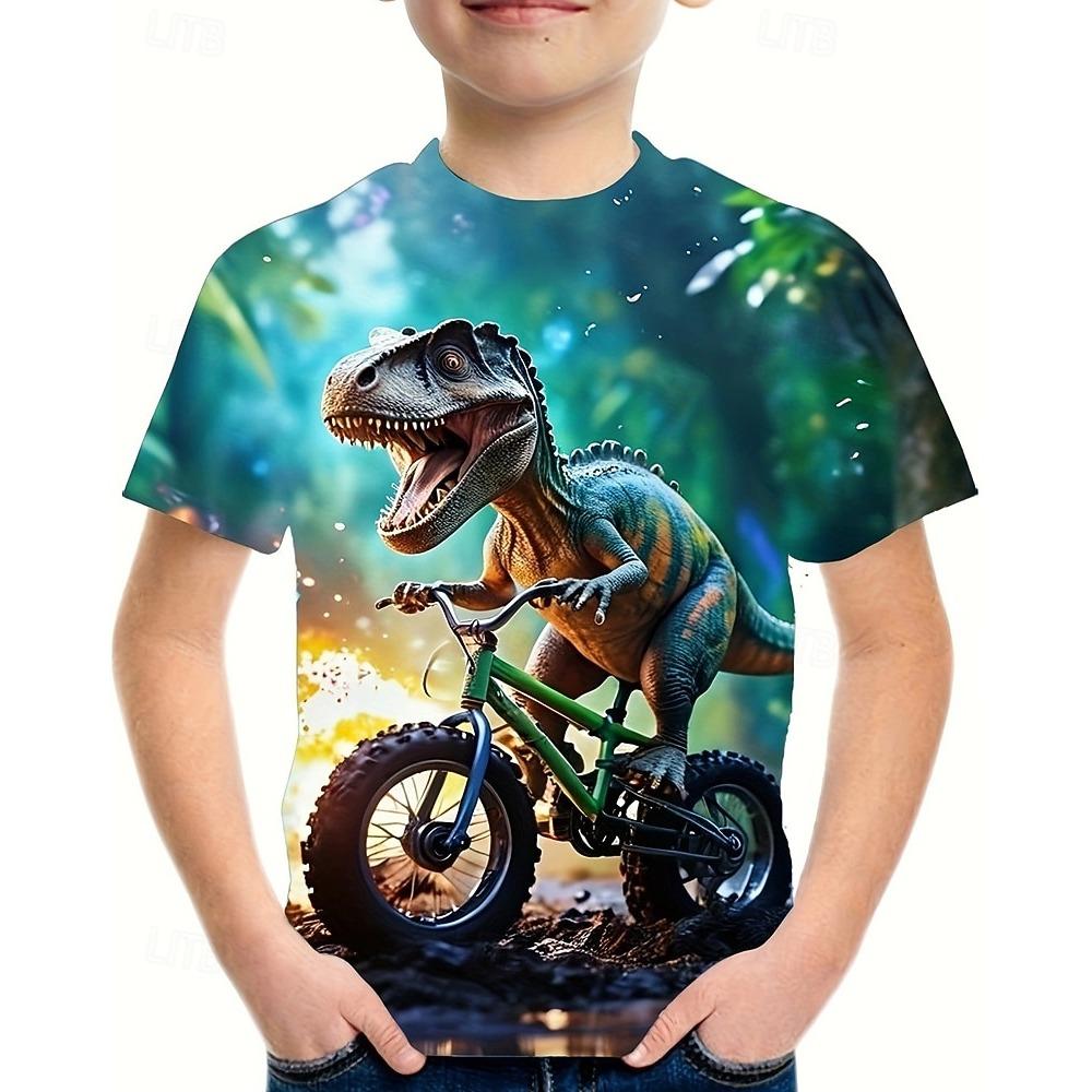 

Детская футболка с коротким рукавом и круглым вырезом, пуловер с модным животным принтом 160