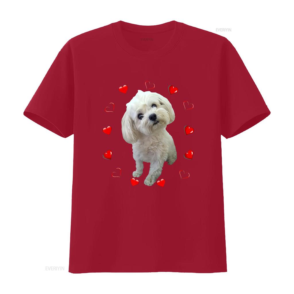 Maltese Dog Lover Puppy Owner Maltipoo Mix Fans Hearts T shirt vintage Washed fashion Comfortable Soft Versatile Stylish