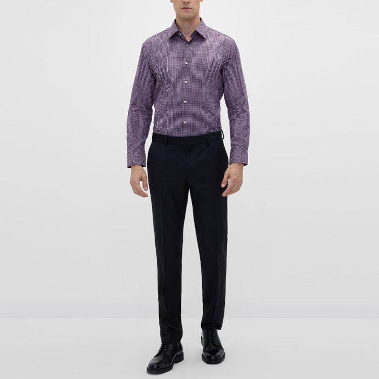 HUGO BOSS Shirts Men's Purple Polo Collar Moderate 50478642-604