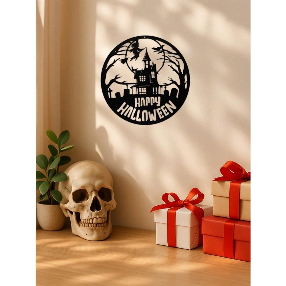 Spooky Metal Wall Art Halloween Witches Home Decor Gothic Hanging