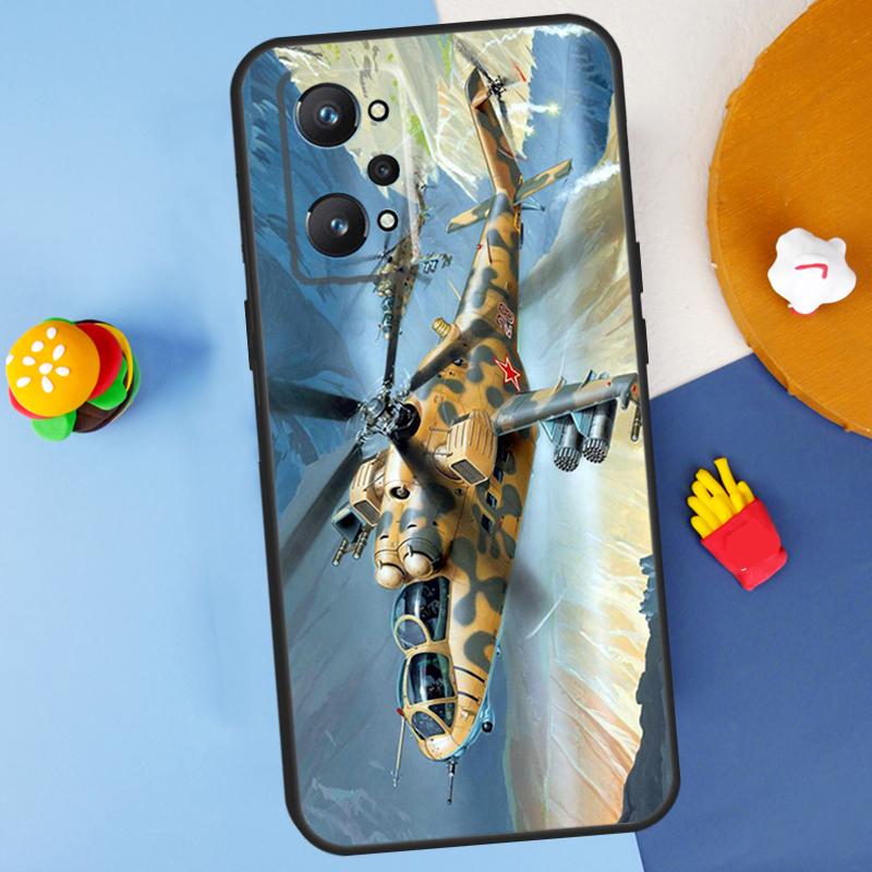 Mil Mi 24 Hind Helicopter For Realme GT 6 6T 5 GT7 Pro C61 C75 C55 C51 C21Y C25S C67 C53 13 12 10 11 14 Pro Plus Case