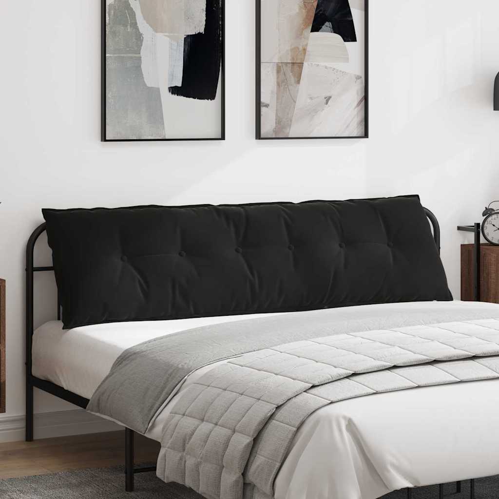 Back Pillow Black 180 x 50 cm Cord Fabric