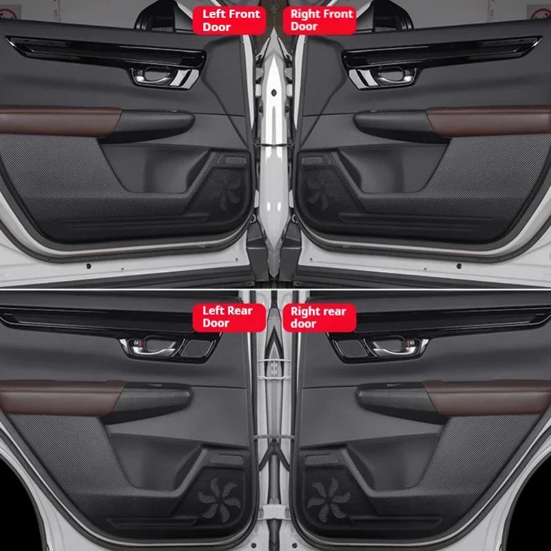 For Xpeng P7 2022 2023 2024 4Pcs Car Door Anti Kick Protection Pad Panel Alcan Tara Suede Auto Doors Anti-Dirty Cover Sticker
