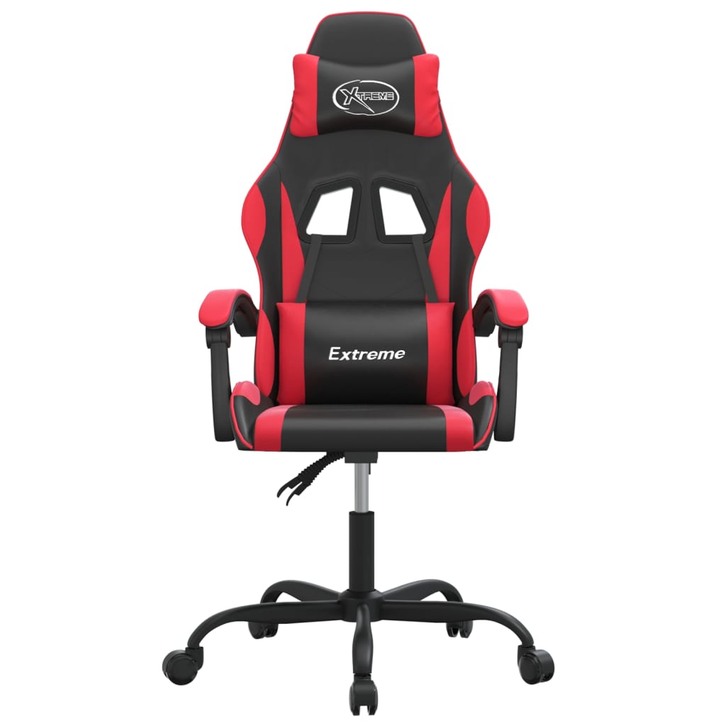 Vidaxl Obrotowy Fotel Gamingowy, Czarno-Czerwony, Sztuczna Skóra