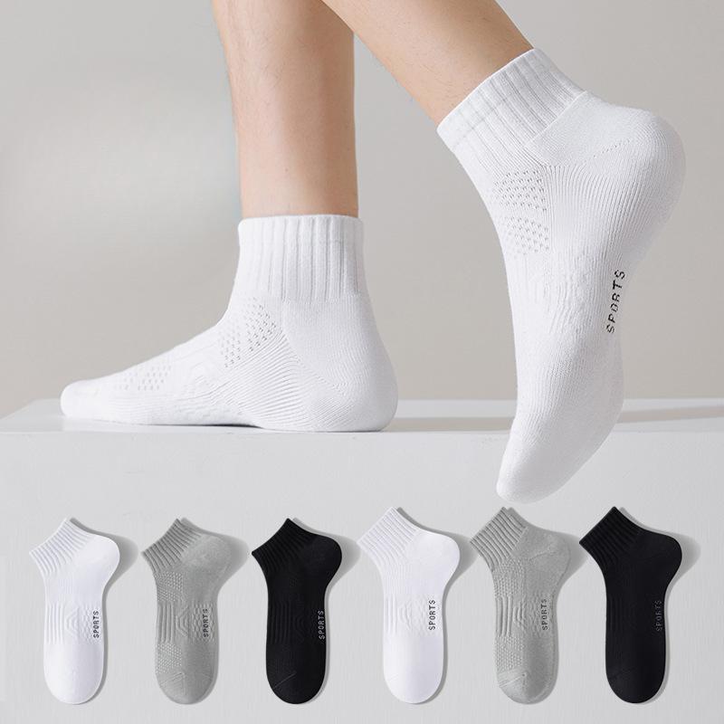 Men's Summer Thin Cotton Sports Anti Ball Mesh Eye Breathable Deodorant Wicking Socks