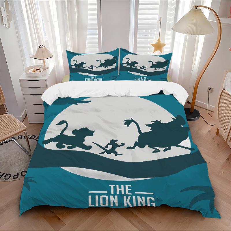 

3pcs set Lion King1pc of quilt cover+2pcs of pillowcase, no core, print bedding, All Seasons Bedroom Setting023 135x200cm