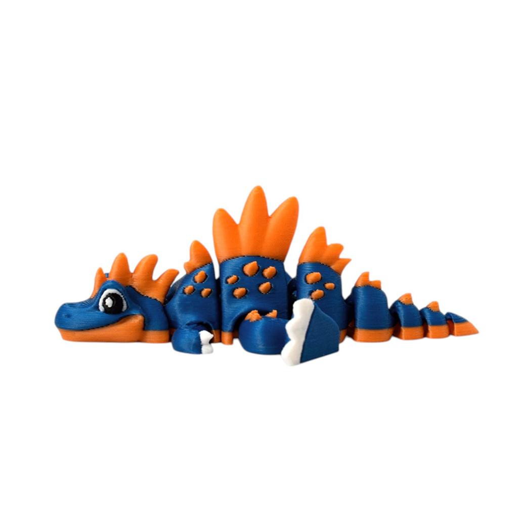 Joint Movable 3D Printing Yellow Orange Spine Dragon Statue Creative Kids Toy Cute Simulation Dinosaur Model Desktop Ornament