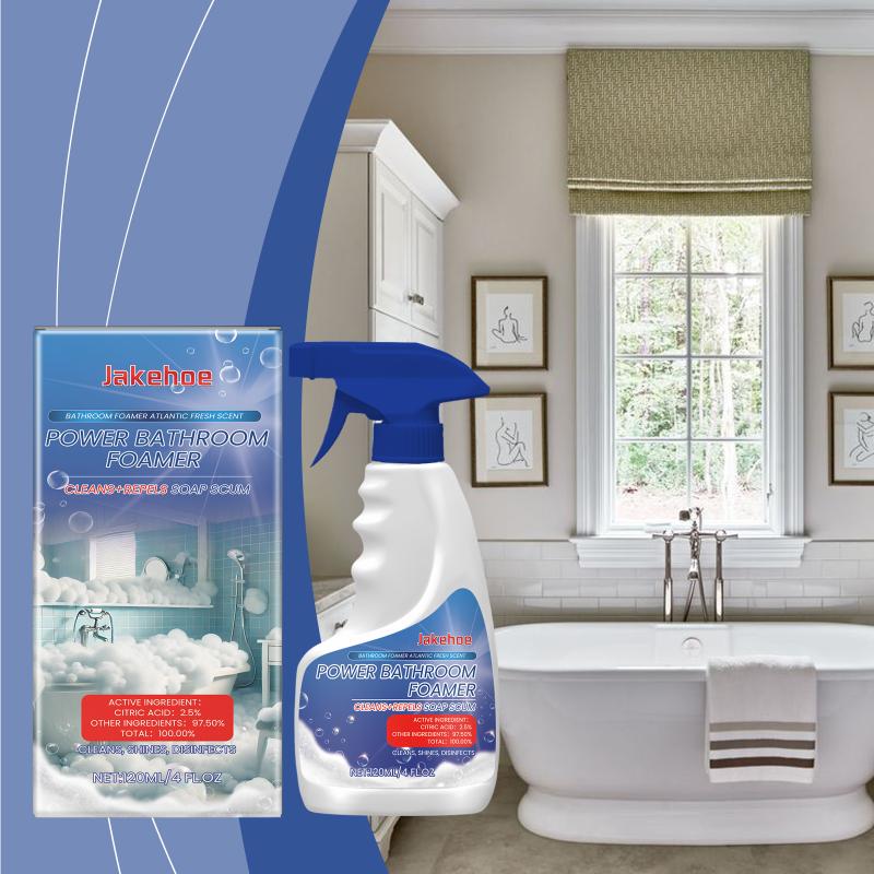 Strong Bathroom Cleaning Foam Spray Powerfully Removes Dirt and Stains Leaves Fresh Smell for Home Surfaces