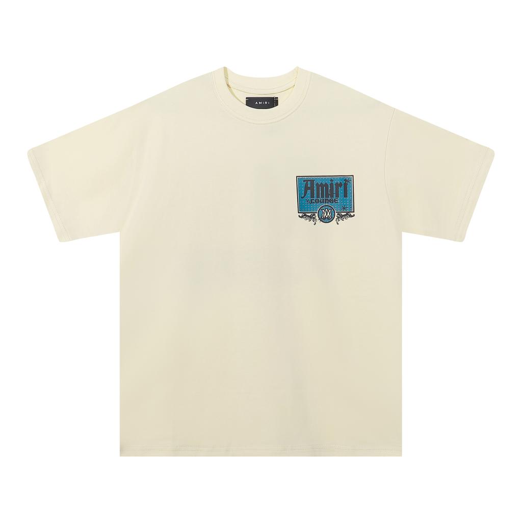 732 Amiri 2025 Sommar Ny Herr- och Dam Lös Högkvalitativ Bomull Plus Size T-shirt Par T-shirt