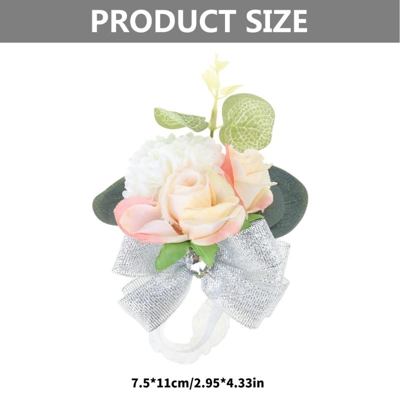 2Pieces Elegant Wrist Flowers for Bridesmaid and Party Decorations Wedding Decoration Gifts