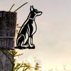 1 Stück Metall Dobermann Silhouette Welpe Hund Schild Rustikale Außendekoration Stilvolle Haus- & Gartendekoration Perfektes Einzugsgeschenk