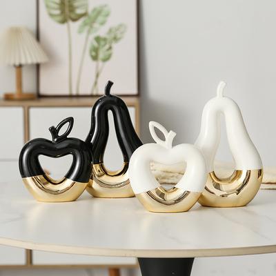 Ceramiczne rękodzieło Puste jabłko Złoty owoc Sztuczne jabłko Statua Dekoracyjne figurki Akcesoria do dekoracji domu