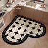 1PC French Light Luxury Heart-Shaped Kitchen Floor Mat With Diatomaceous Mud For Easy Care Waterproof Non-Slip Carpet