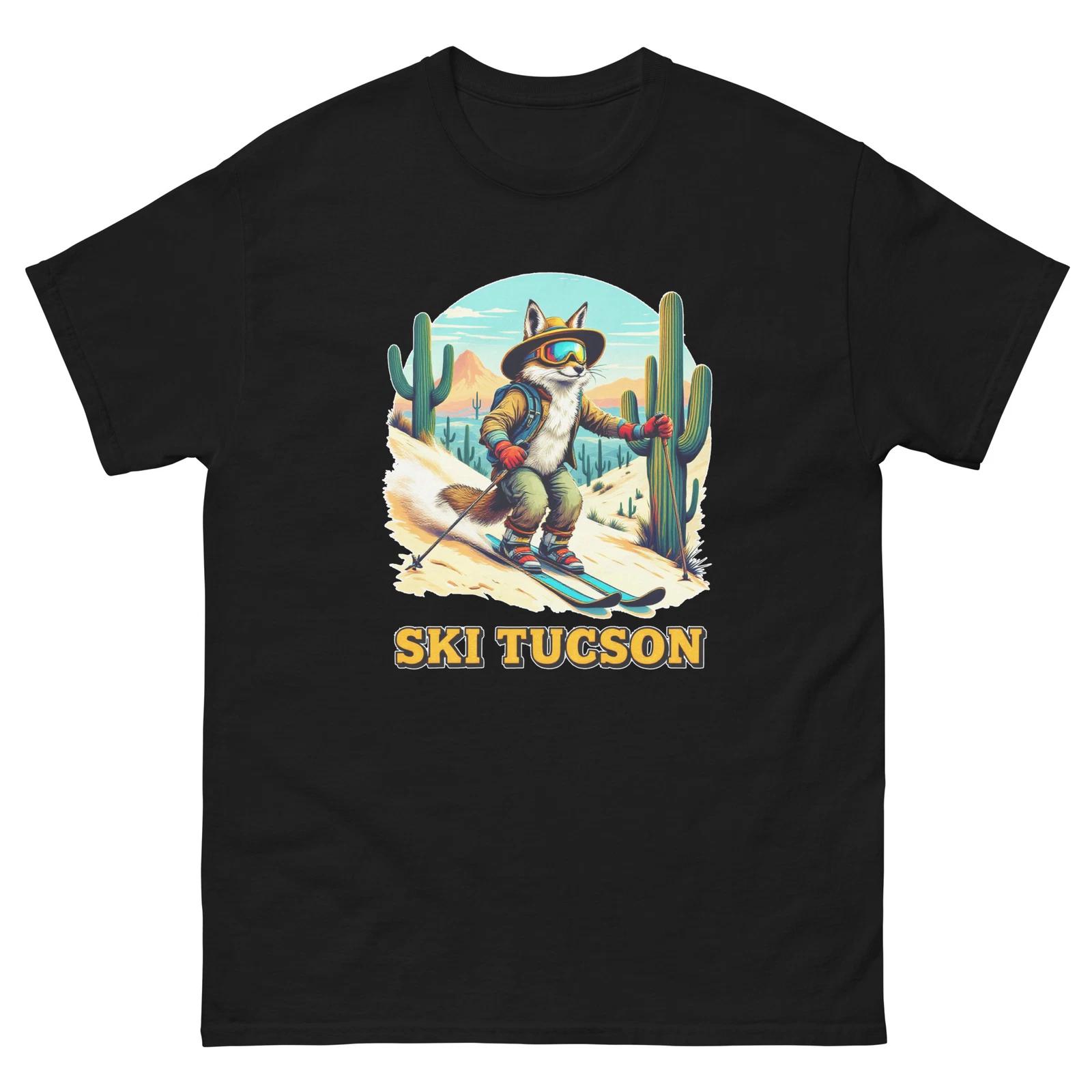 Ski Tucson Fox Skiing Skier Animal T-Shirt L