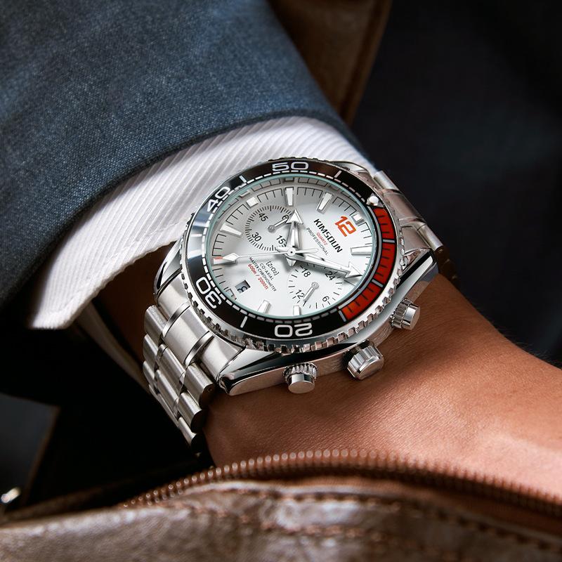 KIMSDUN Men's Quartz Watch Five Needle Waterproof Calendar Night Light Men's Watch Multi Functional Timing Men's Quartz Watch