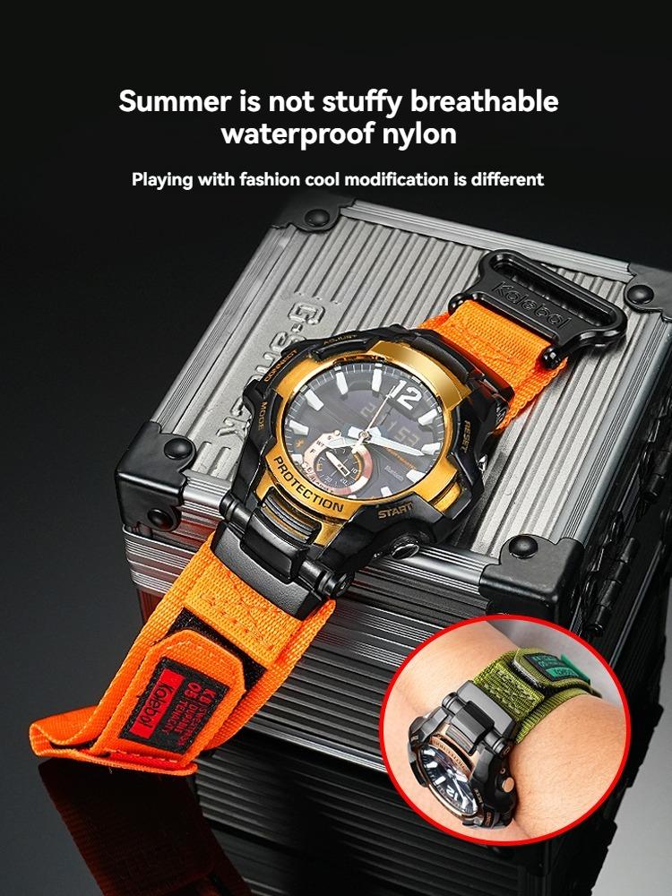 GRB100 Sport Canvas strap For Casio G-SHOCK Airmaster Generation 5536 GR-B100-1A2/3/4/GB Modified  Outdoor Nylon men's watchband