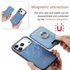For iPhone 17 Pro Magnetic Case Detachable Card Bag Leather Back Cover with Kickstand