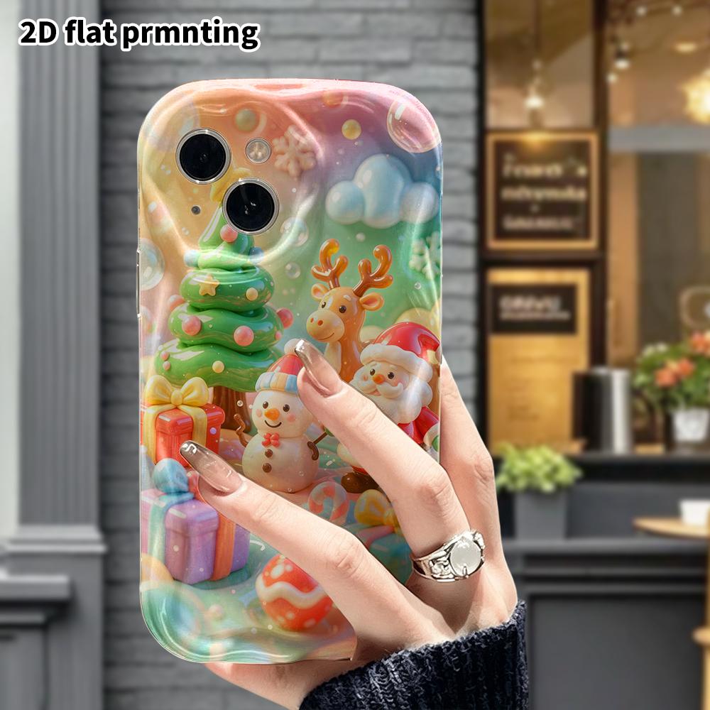 Phone Case: 2D Flat Design Suitable for iPhone 18 17 16 15 14 13 Pro Protective Case, Christmas-themed Collection, Perfect Holiday Gift for Christmas