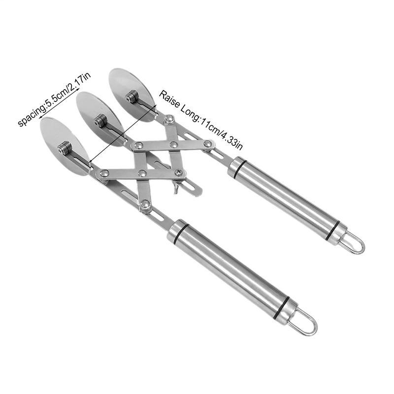 3/5 Räder Einziehbares Mehrradmesser Edelstahl Pizza Schneider mit Griff Teigteiler Messer Flexible Rollklinge Werkzeug