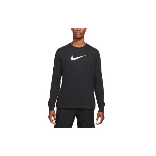 Nike Dri-Fit Letter Logo Print Long Sleeve Crew Neck T-Shirt M чёрный