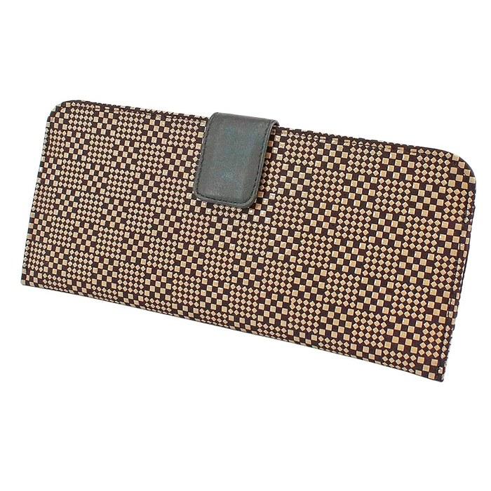 [Inden-ya] Long Wallet Bundle L, Deer Skin, Purple X White Lacquer, Modified Asanogawa Pattern, 2107-16-167, Purple/White
