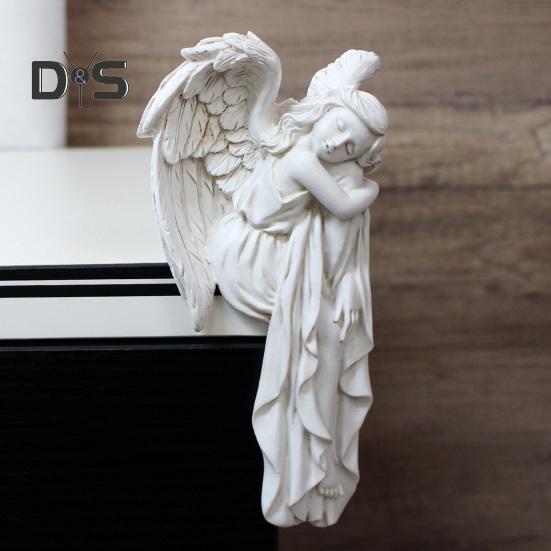 Spící anděl Dekorace rámu dveří Okřídlená dívka Roh dveří Pryskyřičná figurka Domácí kancelář Anděl strážce Přední dveře Hrana Topper Sitter Ornament