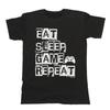 Essen Schlafen Spielen Wiederholen Lustiges Herren T-Shirt Videospieler Geek Nerd Gaming
