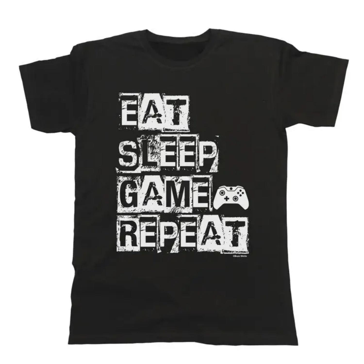 Eat Sleep Game Repeat Funny Mens T Shirt Video Gamer Geek Nerd Gaming S
