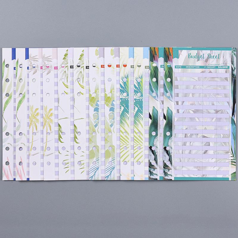 A6 Binder Budget Planner Organizer 6 Ring Binder Marble Envelopes Pockets And 12 Pieces Expense Budget Sheets