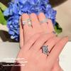** Comet, Big Gem Ring, Rich Family Gold, Plated With 18K Gold, Gypsy Star Sugar Cube Zircon Ring, Stacked Wear
