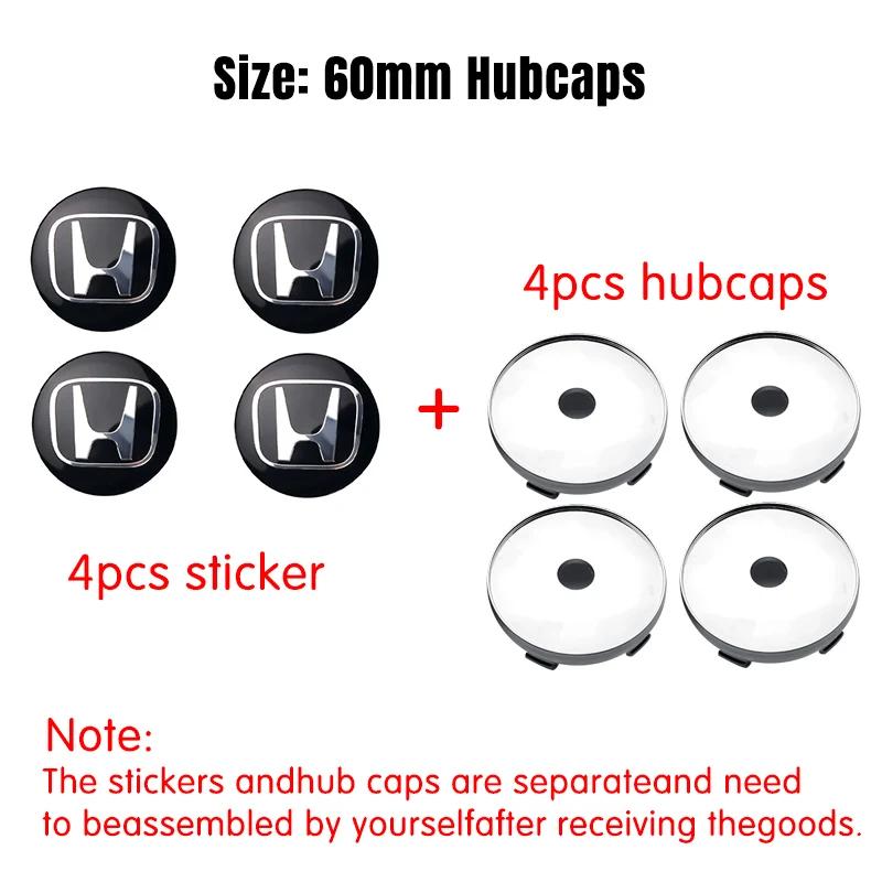 4pcs 56/60mm Car Wheel Center Cover Hub Caps Badge Auto Accessorie For Honda Mugen INSPIRE VTEC DOHC Modulo Vezel CITY CIVIC RR