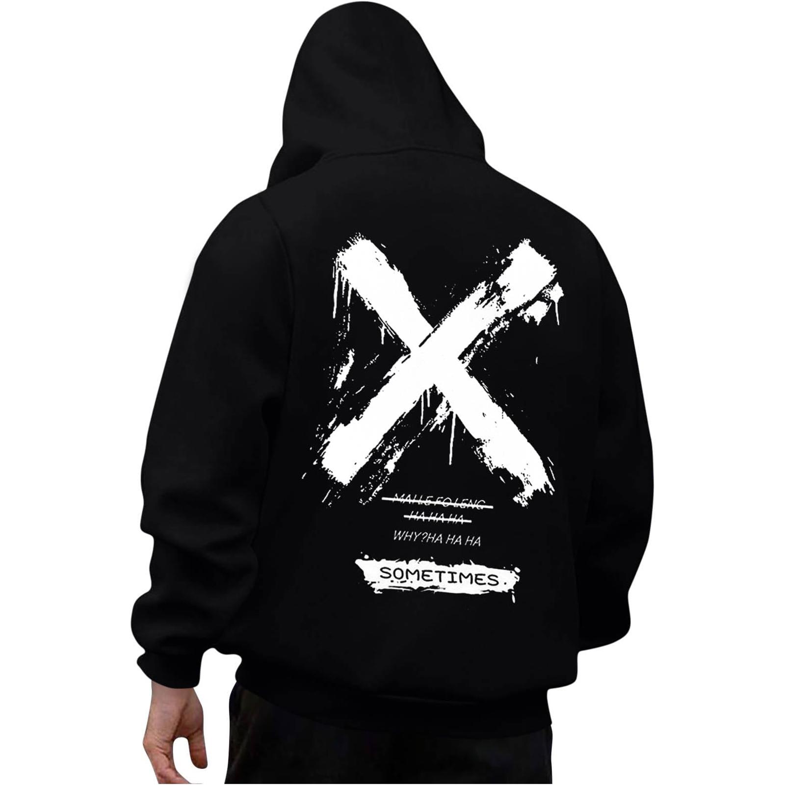 

Men s Backprint Hoodie Fashion Hooded Sweatshirt Winter Top Boys Hoodies Fashion XXXL чорний