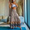 Women's Summer Elastic Waist Loose Long Printed Skirt