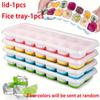 2-Piece Ice Cube Tray Mold With 14 Compartments And A Removable Lid; Suitable For Freezing. Colors Will Be Shipped At Random.