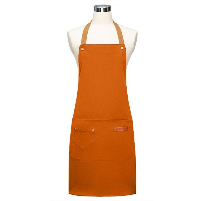 

HalterApron CookingApron Oil-proof Overall Women Men Work Clothes KitchenAprons withPocket Chef WorkApron for Grill