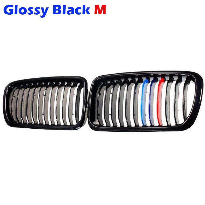 Rhyming Front Bumper Kidney Grille Matte Black Single Slat Grill Fit For BMW 7 Series E38 1998-2001 Car Accessories