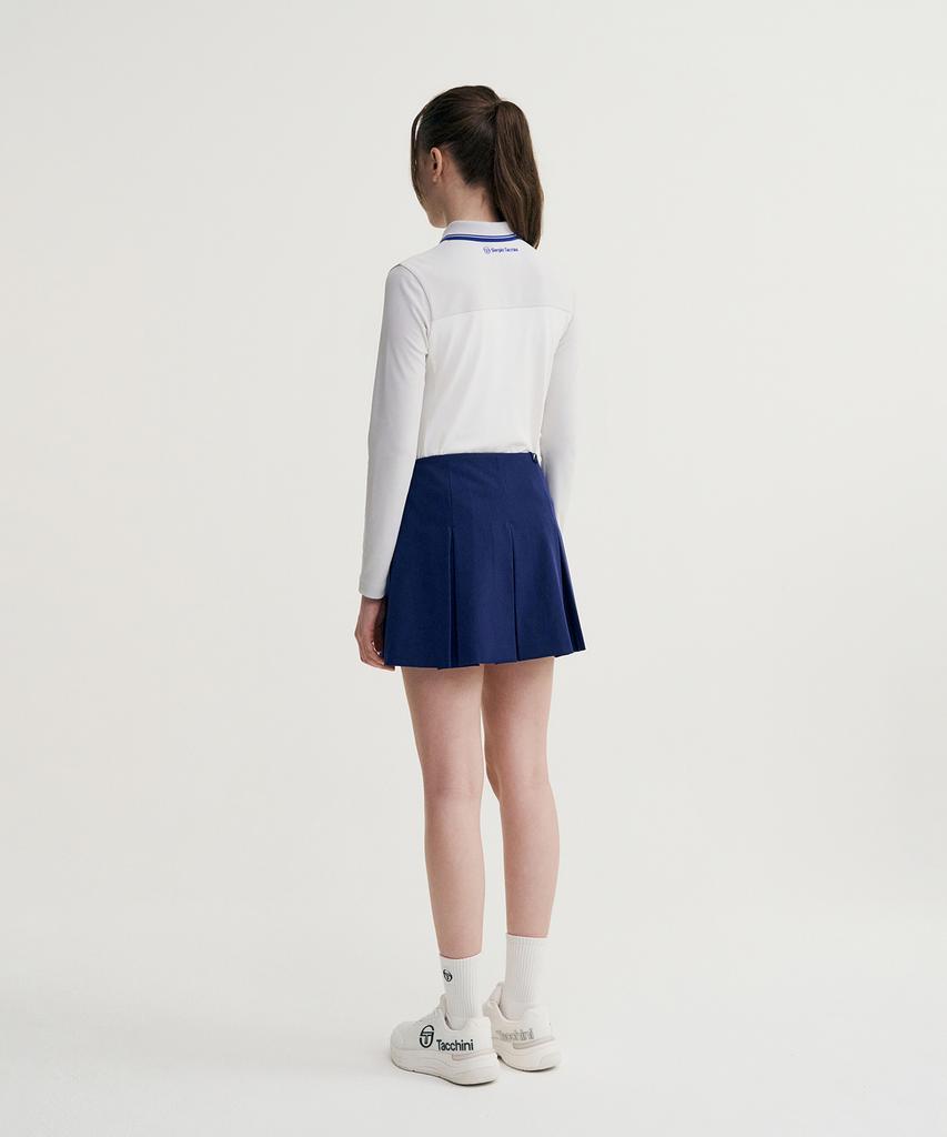 SERGIO TACCHINI W Preppy Wide Pleated Skirt (Navy)