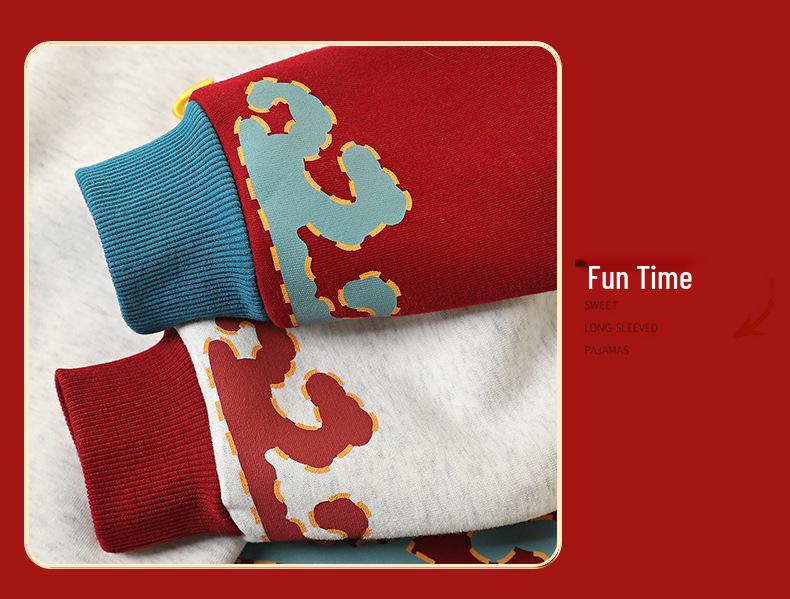 Kinderen Jaar van het Paard Fleece-Gevoerd Winter Sweatshirt - Feestelijke Warme Top voor Ouders en Kinderen voor Jongens