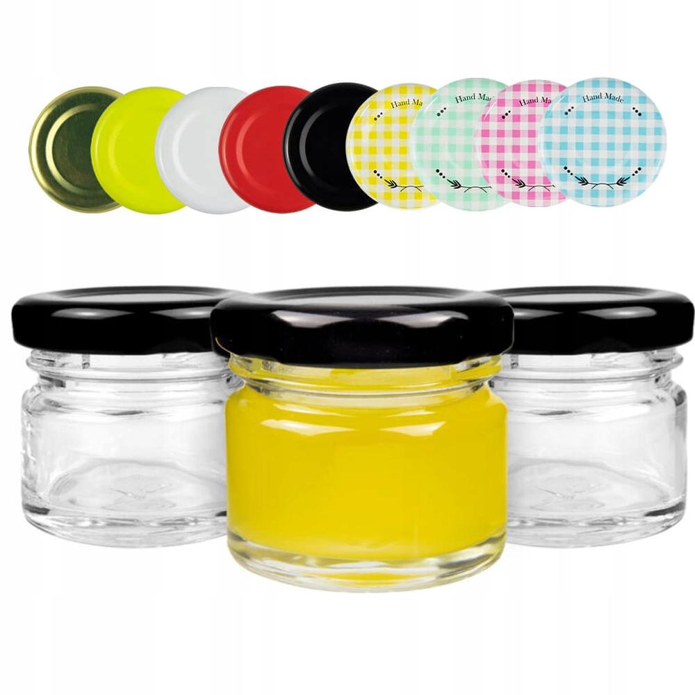 100x JAR 30ML WITH A LID HONEY JAM SPICES HERBS GIFT WEDDING