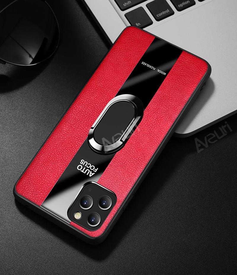 Luxury Leather Phone Case For iPhone 6 6s 7 8 Plus SE 2020 Ring Holder Cover For iPhone 12 Mini 11 13 Pro Max X XR XS Max Case