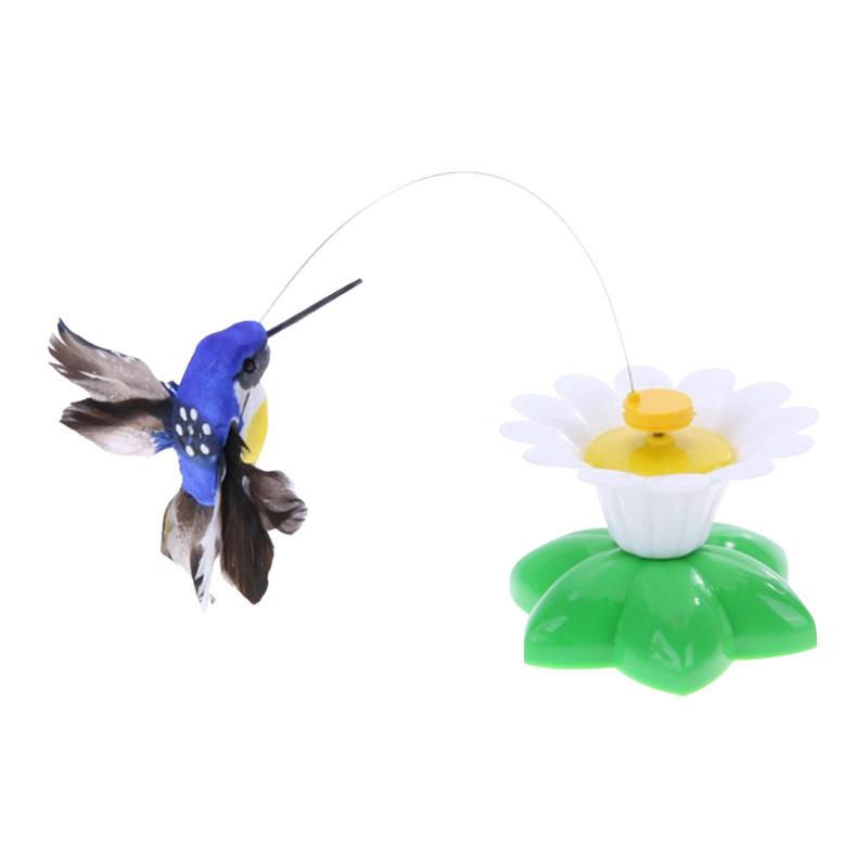 Automatisches elektrisches rotierendes Katzenspielzeug Bunter Vogel Tierform Kunststoff Lustig Haustier Hund Kätzchen Interaktives Spielzeug Haustierspielzeug