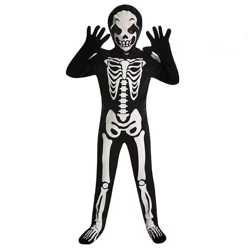 Halloween Children's Costumes, Horror Games Skull Costumes Themed Ball Luminous Skeleton Costumes Performance Costumes
