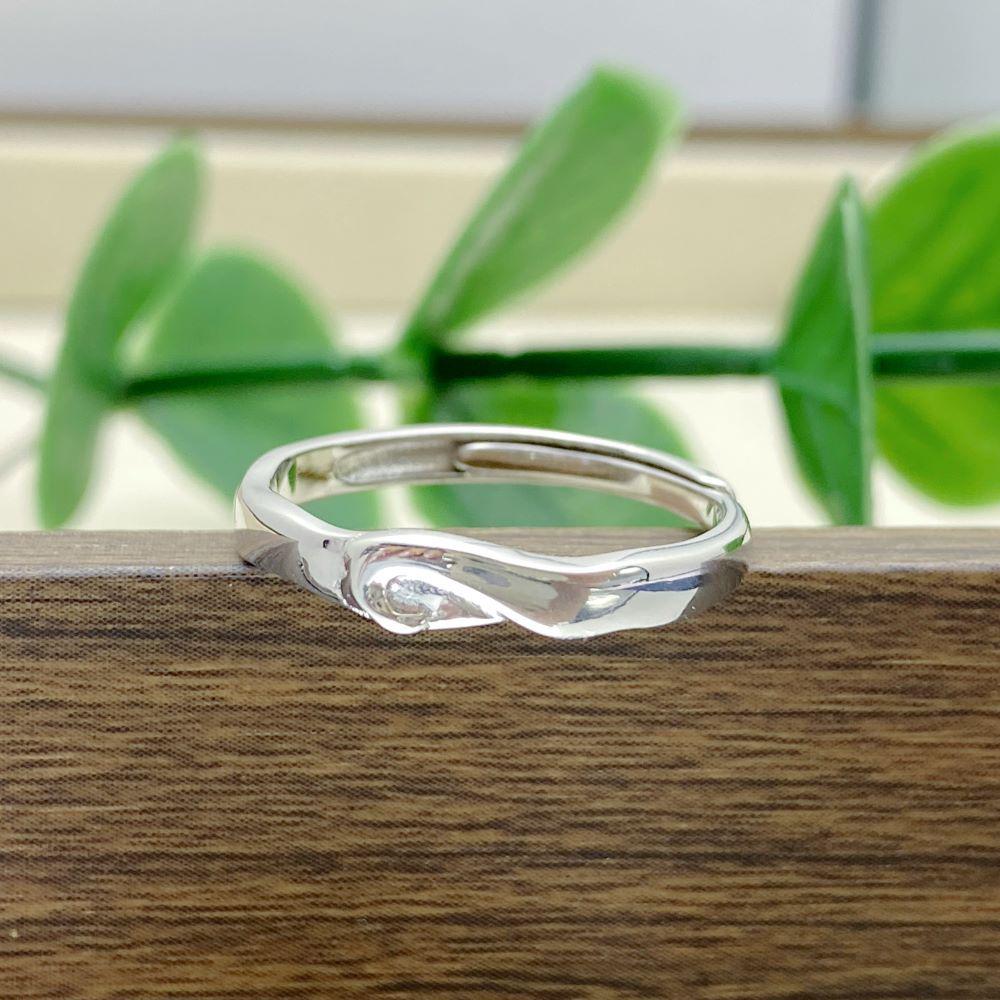 S925 Sterling Silver Couple Rings: River & Mountain Design, Simple Open Style, High-End Feel, Fashionable for Men and Women.