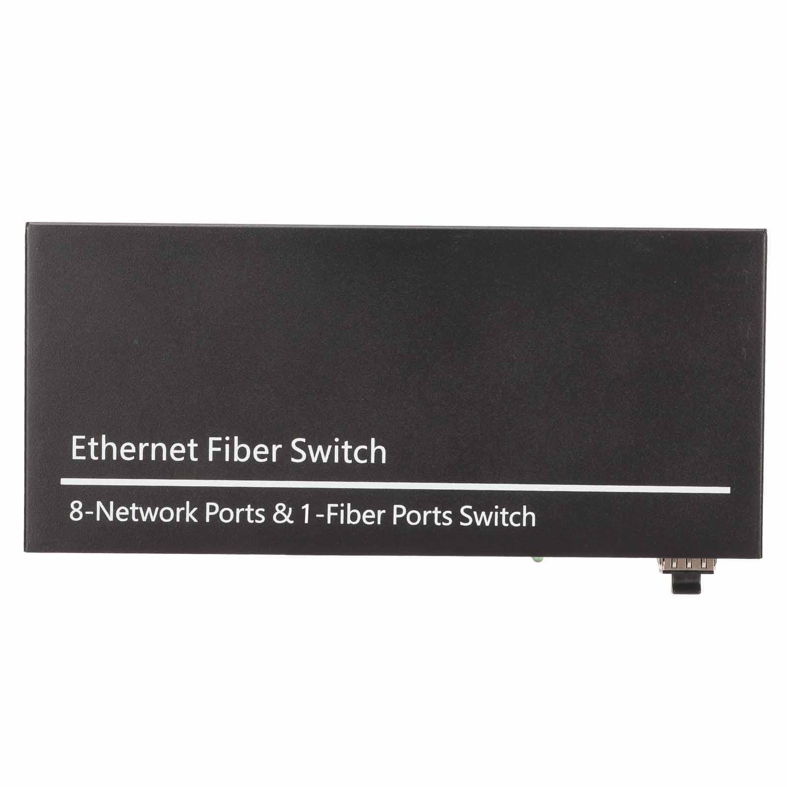 

Оптоволоконный медиаконвертер Ethernet 1 оптический порт 8 электрических портов 10 100 1000M Gigabit SFP Ethernet UK Plug